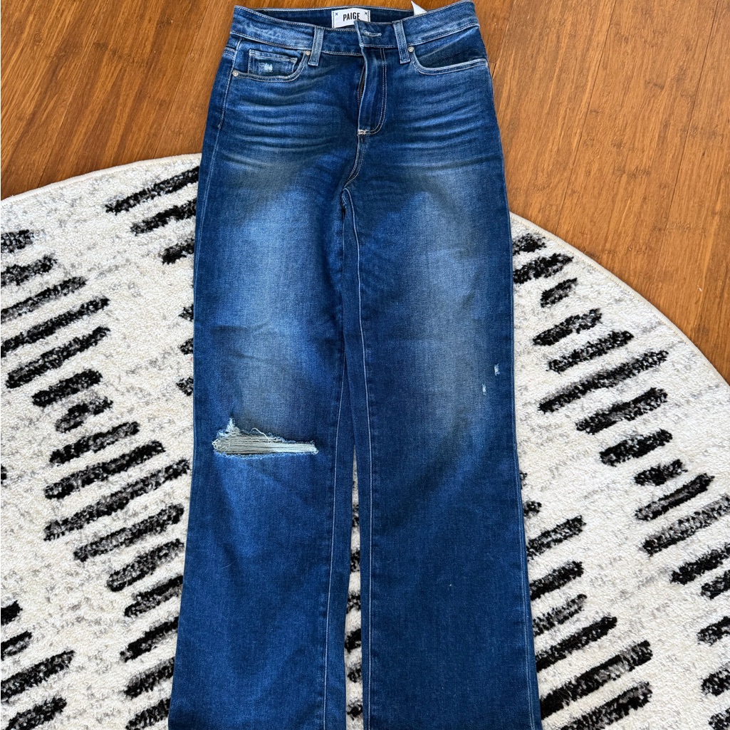 Paige Atley Ankle Flare Jeans Distressed